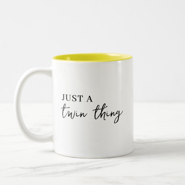 It’s a Twin Thing Modern Matching Twinning Design Two-Tone Coffee Mug (Left)