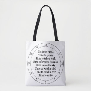 It’s about time clock nature exercise health-white tote bag