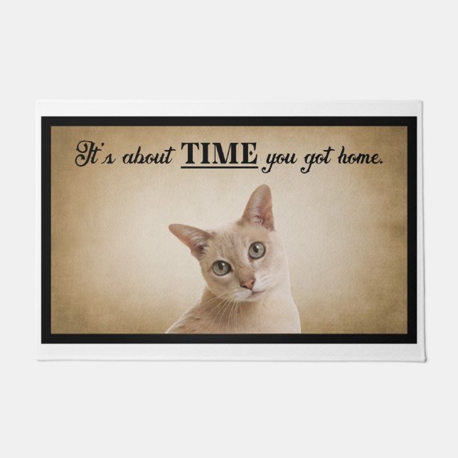 It’s About Time You Got Home American Cat Doormat (Front)