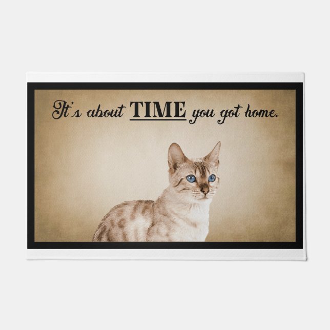It’s About Time You Got Home American Cat Doormat (Front)