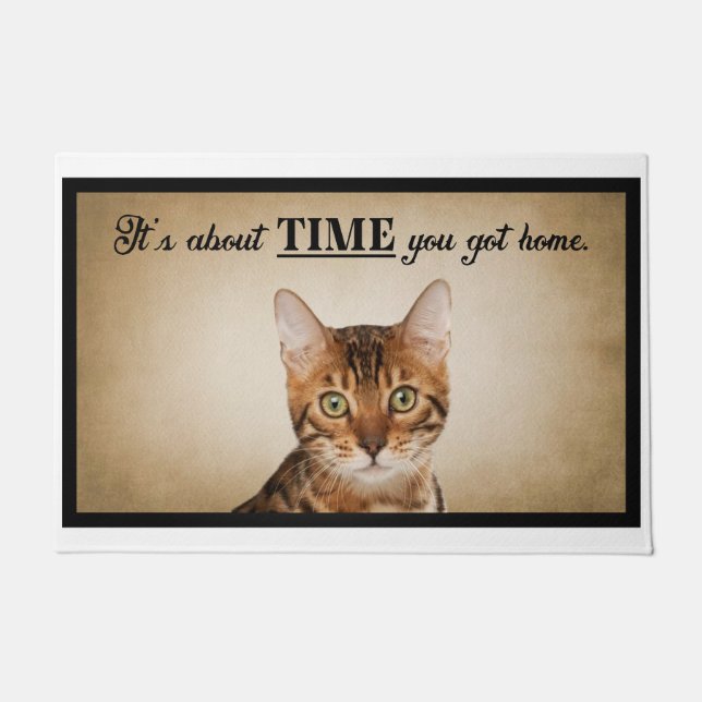It’s About Time You Got Home American Cat Doormat (Front)