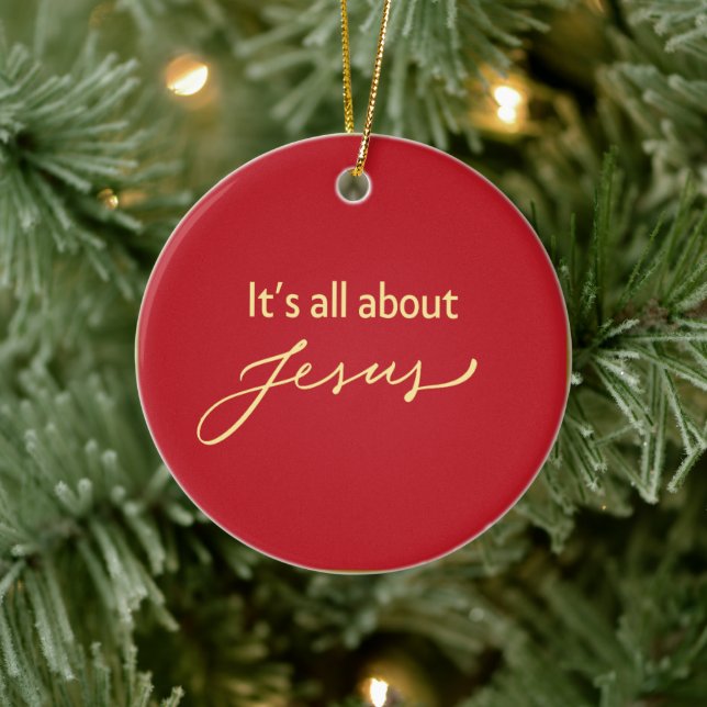It’s All About Jesus – Christmas  Ceramic Tree Decoration (Tree)