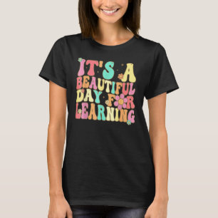 It s Beautiful Day For Learning Retro Teacher Stud T-Shirt