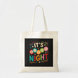 It’s Bingo Night Colorful Retro Bingo Player Party Tote Bag