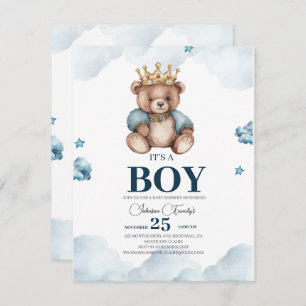 IT’S BOY Bear Baby Shower Card
