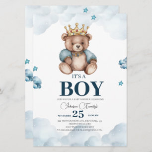 IT’S BOY Bear Baby Shower Invitation