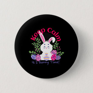 It’s Bunny Time Funny Easter Sunday Egg Hunting Gi 6 Cm Round Badge