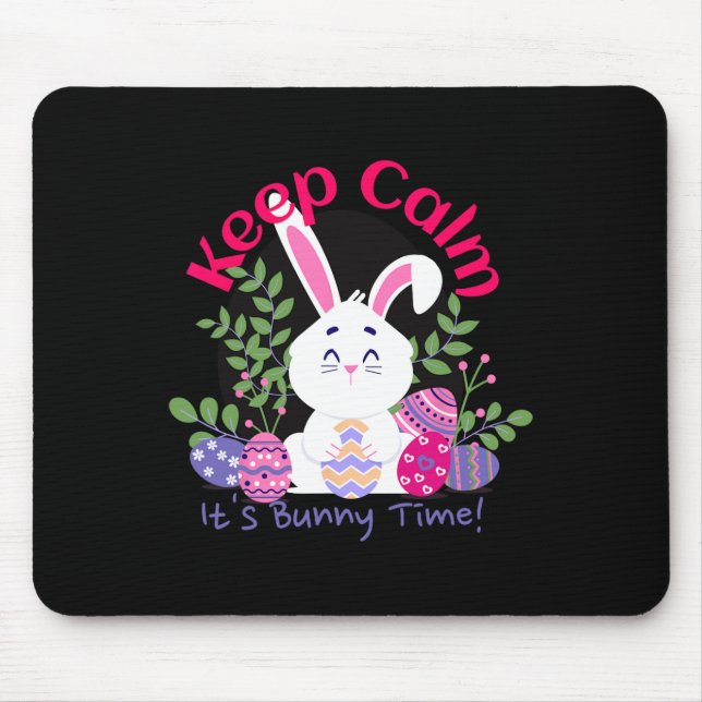 It’s Bunny Time Funny Easter Sunday Egg Hunting Gi Mouse Mat (Front)