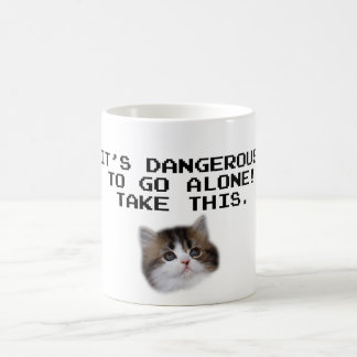 It’s Dangerous To Go Alone Take This Kitten Coffee Mug