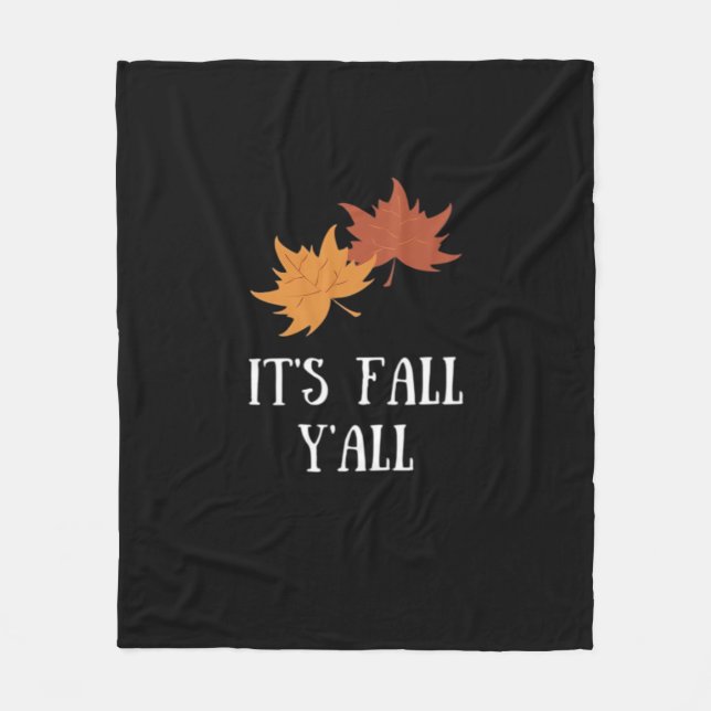 It’s Fall Y’all Aesthetic Graphic Fleece Blanket (Front)