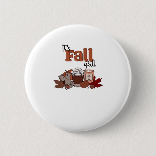 It’s Fall Y’all Aesthetic Simple 6 Cm Round Badge (Front)