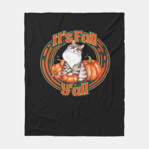 It’s Fall Y’all And Pumpkins Fleece Blanket