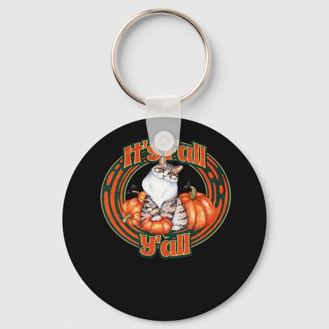 It’s Fall Y’all And Pumpkins Key Ring (Front)