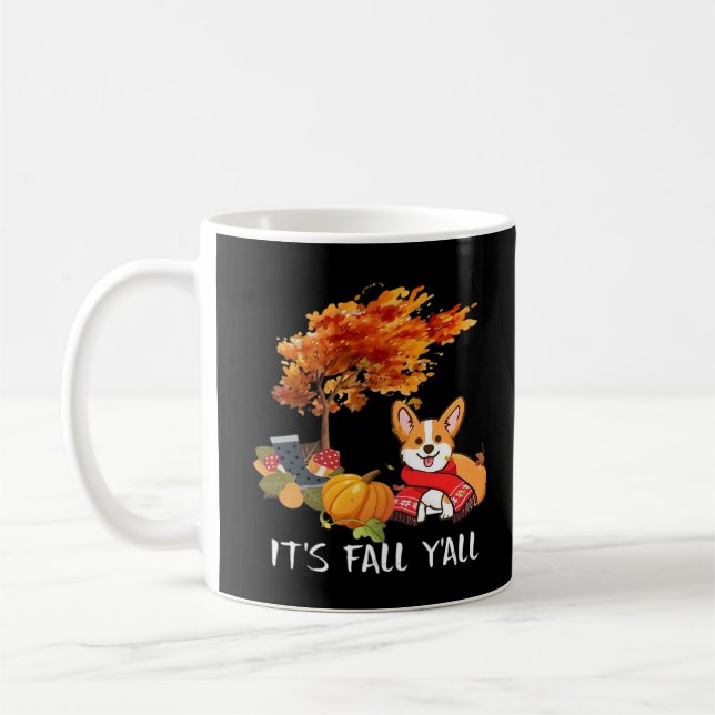 It’s Fall Y’all Autumn Cool Graphic Coffee Mug (Left)