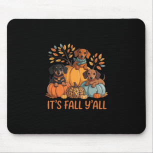 It’s Fall Y’all Autumn Dachshund Pumpkins Fall Mouse Mat