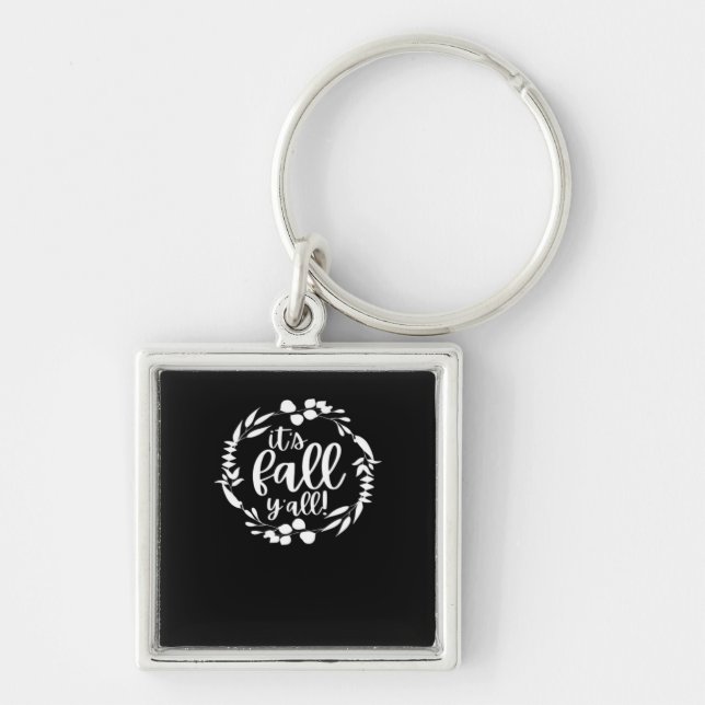 It’s Fall Y’all Autumn Design Minimal Clean Key Ring (Front)