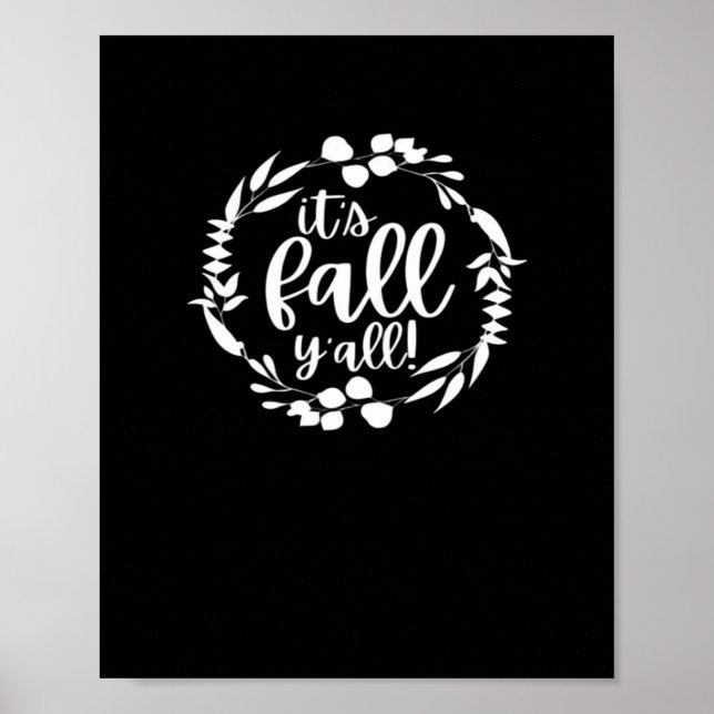It’s Fall Y’all Autumn Design Minimal Clean Poster (Front)