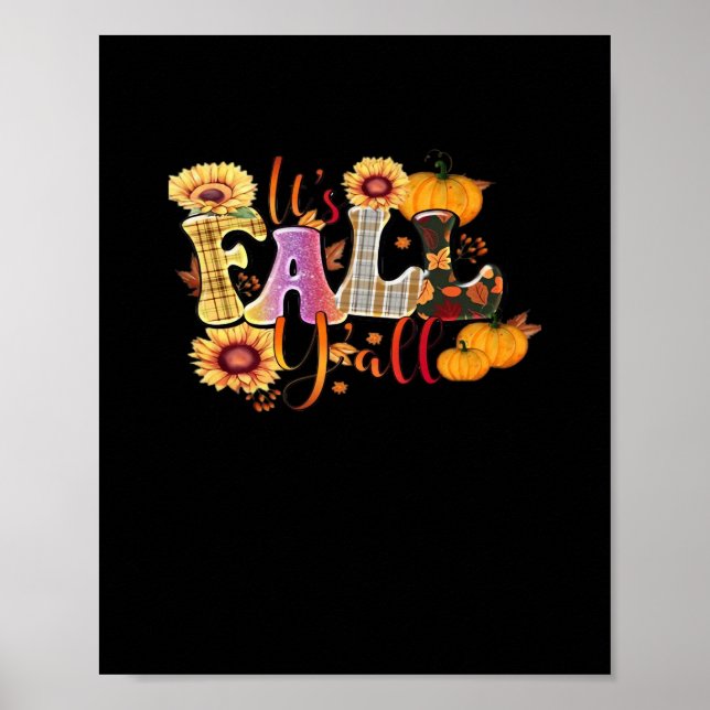 It’s Fall Y’all Autumn Design Minimal Clean Poster (Front)
