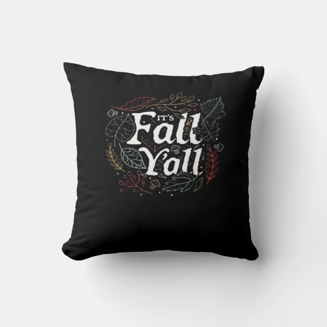 It’s Fall Y’all Autumn Design Retro Classic Cushion (Front)
