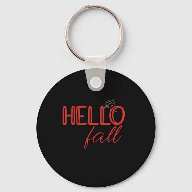 It’s Fall Y’all Autumn Leave Design Cute Pumpkin F Key Ring (Front)