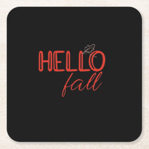 It’s Fall Y’all Autumn Leave Design Cute Pumpkin F Square Paper Coaster