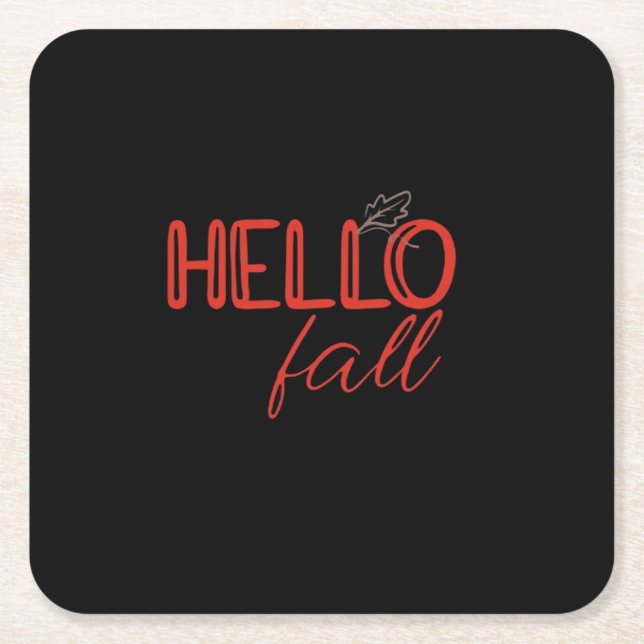 It’s Fall Y’all Autumn Leave Design Cute Pumpkin F Square Paper Coaster (Front)
