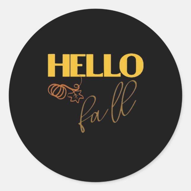 It’s Fall Y’all Autumn Leave Design Cute Pumpkin V Classic Round Sticker (Front)