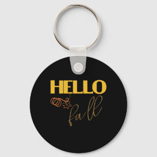 It’s Fall Y’all Autumn Leave Design Cute Pumpkin V Key Ring