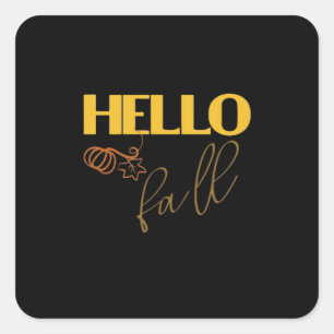 It’s Fall Y’all Autumn Leave Design Cute Pumpkin V Square Sticker