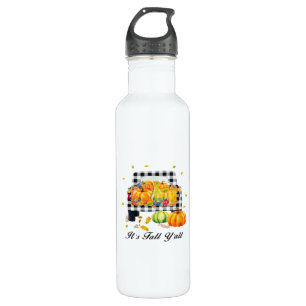 It’s Fall Y’all Autumn Pumpkin Plaid 710 Ml Water Bottle