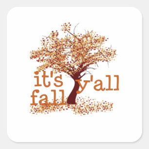 It’s Fall Y’all Basic Clean Square Sticker