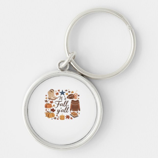 It’s Fall Y’all Basic Design Key Ring (Front)