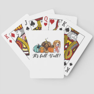 It’s Fall Y’all Beagle Cute Dog Lover Fall Thanksg Playing Cards