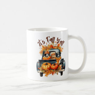 It’s Fall Y’all Border Collie Pumpkins Truck Autum Coffee Mug