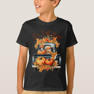 It’s Fall Y’all Border Collie Pumpkins Truck Autum T-Shirt
