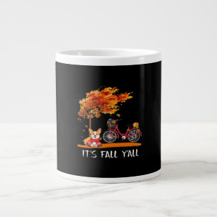 It’s Fall Y’all Cardigan Dog Autumn Design Funny G Large Coffee Mug