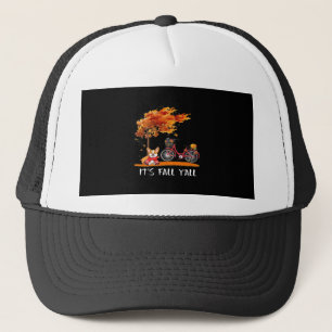 It’s Fall Y’all Cardigan Dog Autumn Funny Graphic Trucker Hat