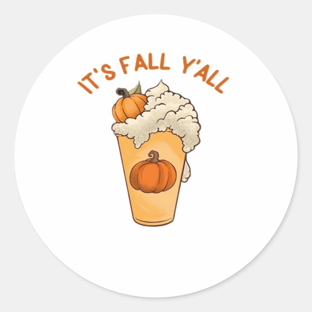 It’s Fall Y’all Classic Retro Classic Round Sticker (Front)