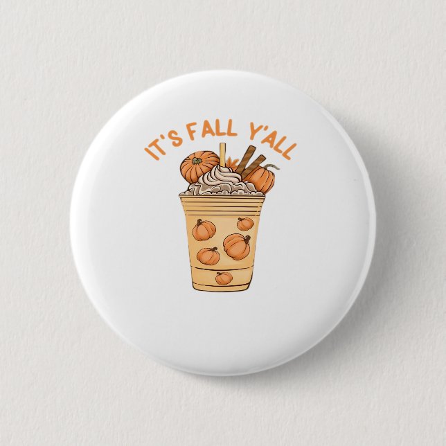It’s Fall Y’all Cool Retro 6 Cm Round Badge (Front)