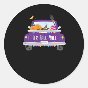 It’s Fall Y’all Cool Unique Classic Round Sticker