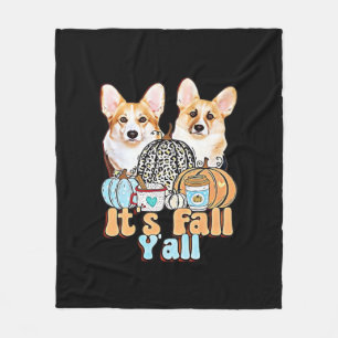 It’s Fall Y’all Corgis Unique Aesthetic Fleece Blanket