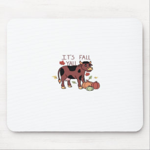 It’s Fall Y’all Cow Retro Style Mouse Mat