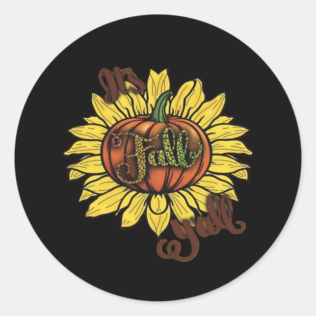 It’s Fall Y’all Creative Casual Classic Round Sticker (Front)