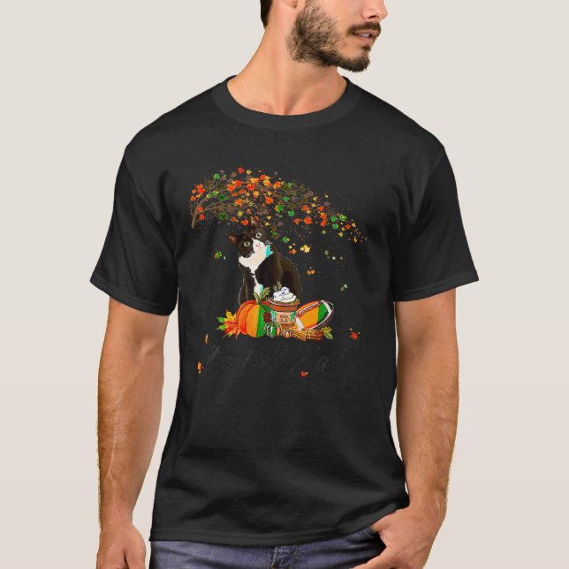 It s Fall Y all Cute Black Cat Lovers Thanksgiving T-Shirt (Front)
