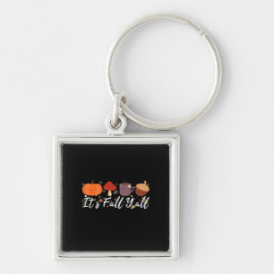 It’s Fall Y’all Cute Coffee Pumpkin Autumn Tree Fa Key Ring