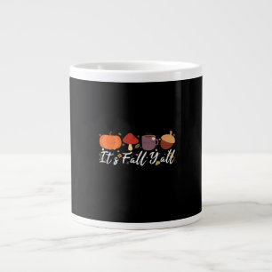 It’s Fall Y’all Cute Coffee Pumpkin Autumn Tree Fa Large Coffee Mug