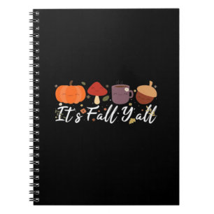 It’s Fall Y’all Cute Coffee Pumpkin Autumn Tree Fa Notebook