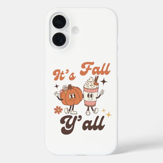 It’s Fall Y’all – Cute Kawaii Pumpkin Spice Latte Case-Mate iPhone Case (Back)