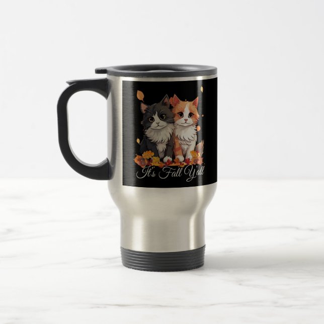 It’s Fall Y’all Cute Kittens Travel Mug (Left)