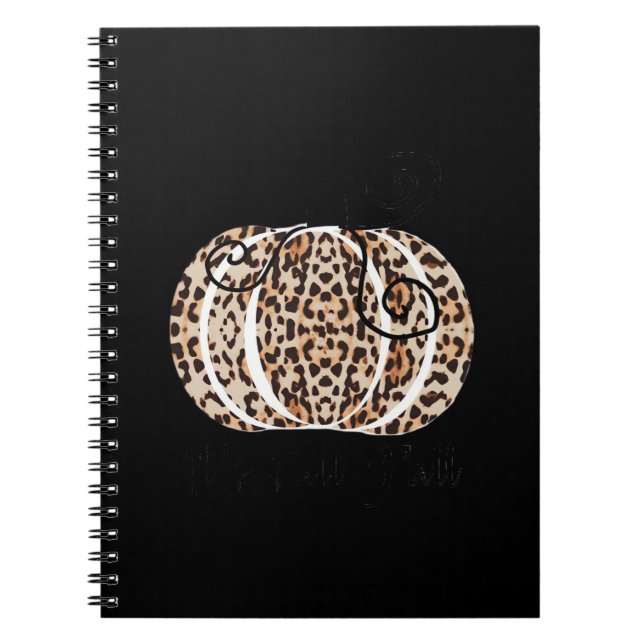 It’s Fall Y’all Cute Leopard Print Pumpkin Fashion Notebook (Front)